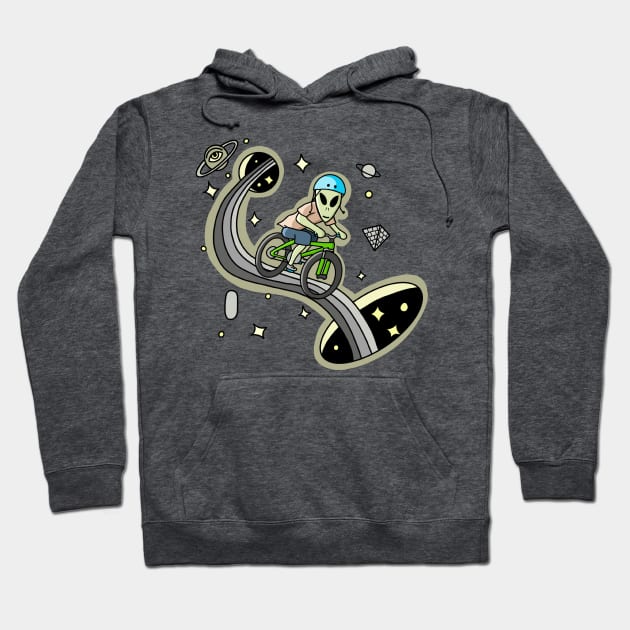 Alien mountainbiker Hoodie by Local non union